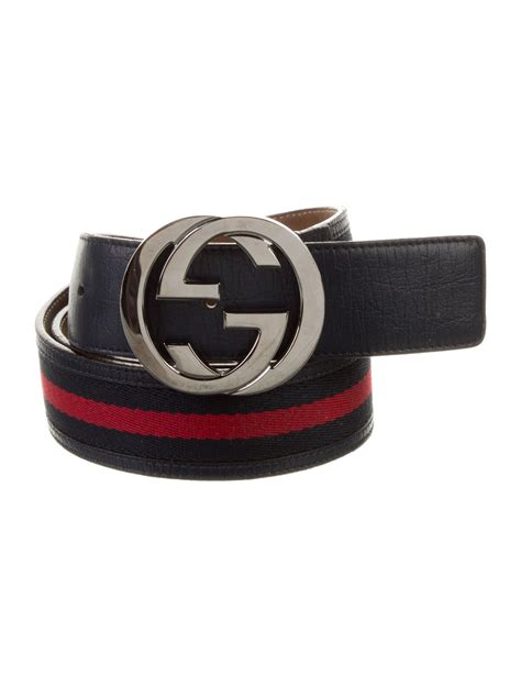 Gucci Sylvie Web Accent Canvas Belt 